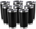 HASLE OUTFITTERS 20oz Tumblers Bulk Stainless Steel Cup with Lid Double Wall Vacuum Insulated Coffee Mug for Cold & Hot Drinks 8 Pack, Black by HASLEOUTFITTERS