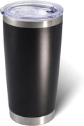 AIANJI 20oz Tumbler Bulk Stainless Steel Tumblers with Lid Vacuum Insulated Double Wall Travel Coffee Mug Powder Coated Tumbler Cup for Hot and Cold Drinks(Black, 1 pack) by AIANJI