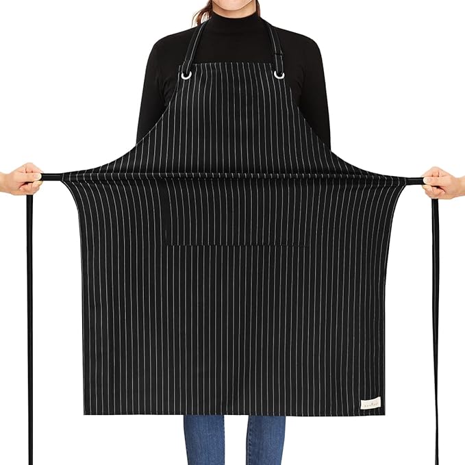 ROTANET Stripe Stretch Apron for Men Women Chef Big and Tall Large Striped by ROTANET