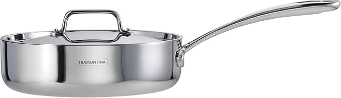 Tramontina Utsava Tri-Ply Clad Stainless Steel 2.9-Quart Saute Pan - Image 6
