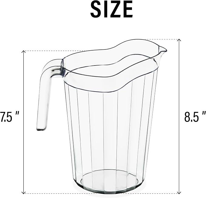 DecorRack 6 Pack - 75 oz Polycarbonate Plastic Pitcher Beverage Dispenser - Image 2