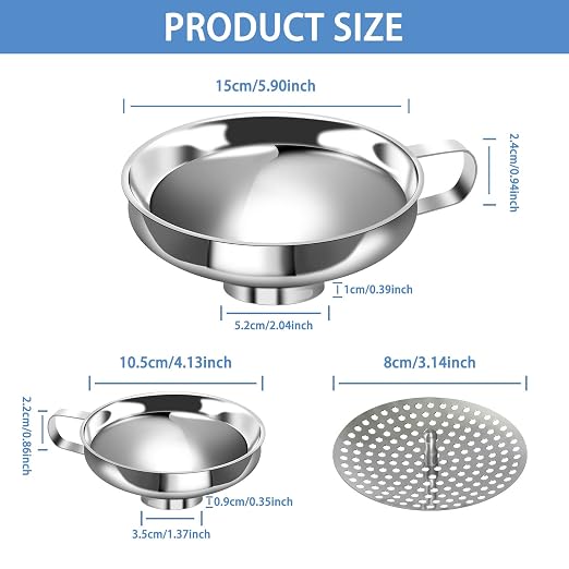 Stainless Steel Canning Funnel Set - Image 2