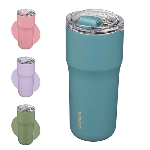 BJPKPK Insulated Tumbler with Lid,24oz Stainless Steel Tumbler,Double Wall Travel Coffee Mug Thermal cup,Keep Drinks Cold and Hot,Haze Blue by BJPKPK