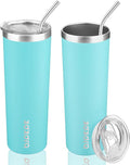 BJPKPK 2 Pack 20oz Skinny Tumblers with Lid Insulated Travel Coffee Cup Stainless Steel Thermal Mug,Turquoise,Turquoise by BJPKPK