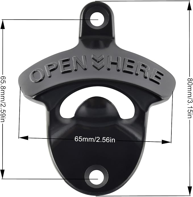 15 Packs Classic Beer Top Opener Wall Mounted Black Screw in Bottle Cap Opener - Image 6
