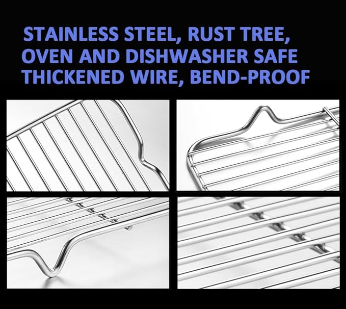 Heavy Duty Baking Rack 6.3"X10.1" Stainless Steel Cooling Rack Oven Safe Fits - Image 3