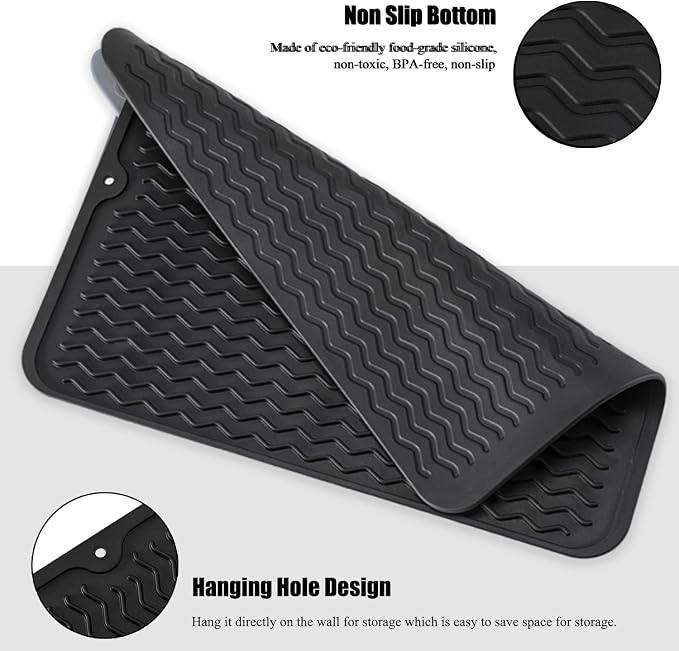 Large 24" x 18" Silicone Dish Drying Mat - Image 4