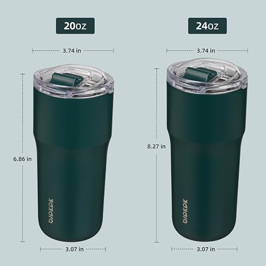 BJPKPK Insulated Tumbler,20oz Stainless Steel Tumbler with lid,Double Wall Travel Coffee Mug Thermal Cup,Keep Drinks Cold and Hot,Dark Green - Image 5