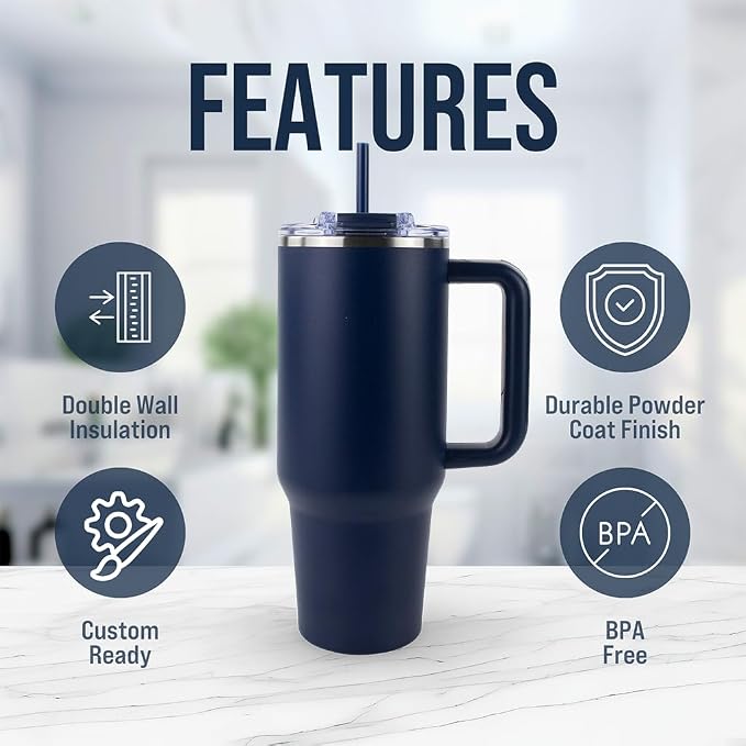 Hogg Big Swig 40 oz Tumbler with Handle and Straw - Dune Kiss, 40oz Insulated Stainless Steel, Water Tumbler with Straw, Water Cup with Handle, Versatile Leak Proof Lid - Image 7