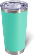 AIANJI 20oz Tumbler Bulk Stainless Steel Tumblers with Lid Vacuum Insulated Double Wall Travel Coffee Mug Powder Coated Tumbler Cup for Hot and Cold Drinks(Light Blue, 1 pack) by AIANJI