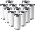 HASLE OUTFITTERS 20oz Tumblers Stainless Steel Mugs with Lid Double Wall Vacuum Insulated Coffee Cups for Cold & Hot Drinks (20oz-White, 12 Pack) by HASLEOUTFITTERS
