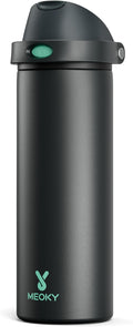 24 oz Insulated Water Bottle for Sports: Meoky Stainless Steel Water Bottle with 2-in-1 Straw and Spout Lid - Leak Proof, Cold for 24 Hours, Fits in Car Cup Holder, BPA-Free for Travel Gym, Foggy Tide by MEOKY