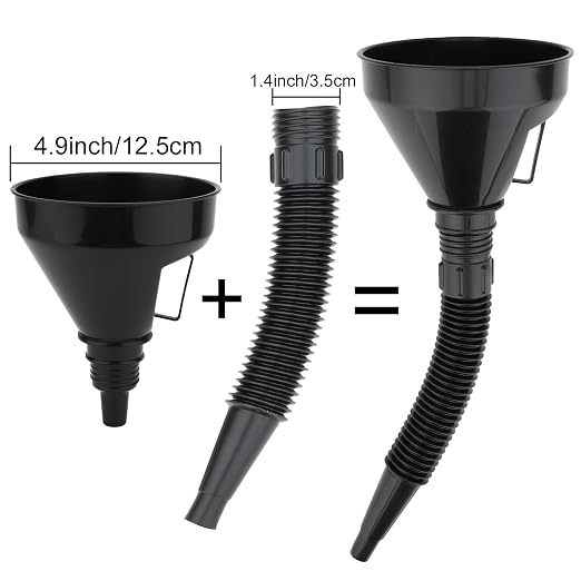 6 Pcs Automotive Oil Funnel Set – Wide Mouth Fuel Funnels - Image 3