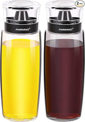 Oil and Vinegar Dispenser 2 Pack, Olive Oil and Vinegar Cruet Dispenser Bottle by AMINNO