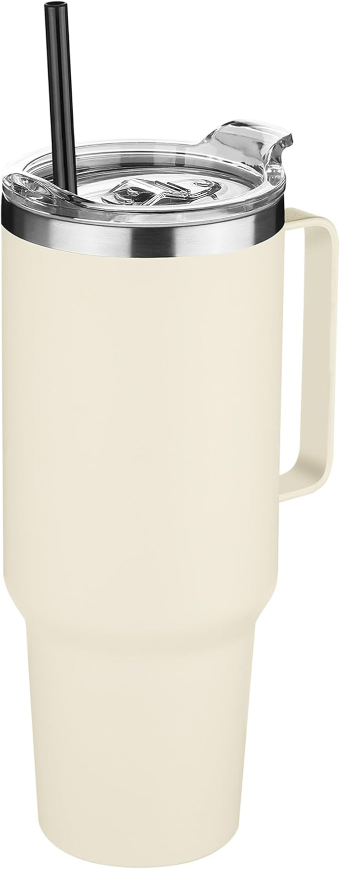 HASLE OUTFITTERS 40 oz Stainless Steel Tumbler with Handle, Vacuum Insulated Tumblers Bulk, Reusable Double Wall Travel Coffee Mug, Durable Powder Coated Water Bottle(Beige, 1) by HASLEOUTFITTERS