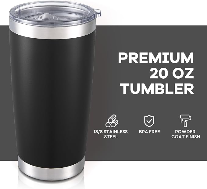 20 oz Tumbler with Lid Stainless Steel Insulated Tumblers Bulk Double Wall Vacuum Cups Powder Coated Travel Mug Keep Drinks Cold and Hot, Mix, 12 Pack - Image 2