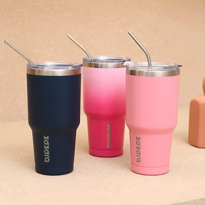BJPKPK 30oz Stainless Steel Tumbler Color Block Insulated Tumblers Cup with Lid and Straw, Double Walled Travel Coffee Mug,Mint - Image 7