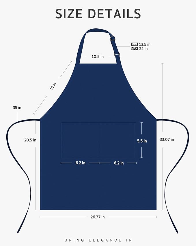 Syntus Chef Apron for Men Women Kitchen Cooking Apron - Image 2