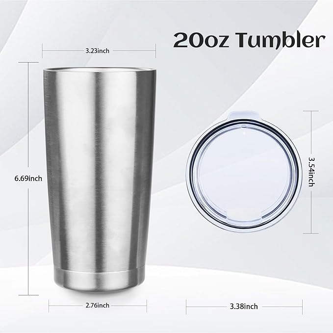 StarSpeed 20oz Tumbler Bulk with Lid, Stainless Steel Insulated Tumblers Double Wall Vacuum Insulated Travel Mug, Powder Coated Coffee Cups for Hot and Cold Drinks(Silver,8) - Image 2