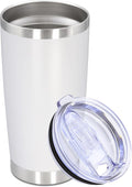 20oz Tumbler Stainless Steel Tumbler Cup with Lid Vacuum Insulated Double Wall Travel Mug, Durable Powder Coated Travel Coffee Tumbler Mug for Hot & Cold Drinks, White,1 Pack by AUWBON