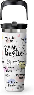 Bestie Tumbler 30oz - Best Friend Gift for Women, Stainless Steel Insulated Cup with Handle, Friendship Birthday Christmas Gift for Female Friends, Thoughtful Gifts Idea by welcometoHYMONA