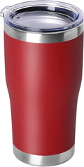 DOMICARE 20oz Tumbler with Lid Stainless Steel Tumblers Bulk, Double Wall Vacuum Insulated Coffee Travel Mug Powder Coated Tumbler, 1 Count (Pack of 1) Red by VisittheDOMICARE