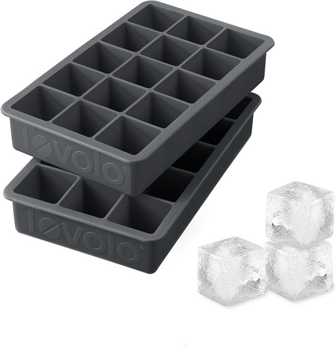 Tovolo Silicone Ice Cube Tray Charcoal Gray Pack of 2 BPA Free Ice Tray Mold by Tovolo
