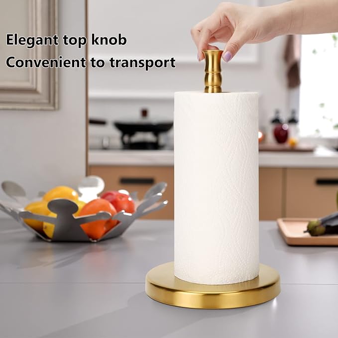 Paper Towel Holder, Stainless Steel Heavy Base, Paper Towel Holder Countertop - Image 6