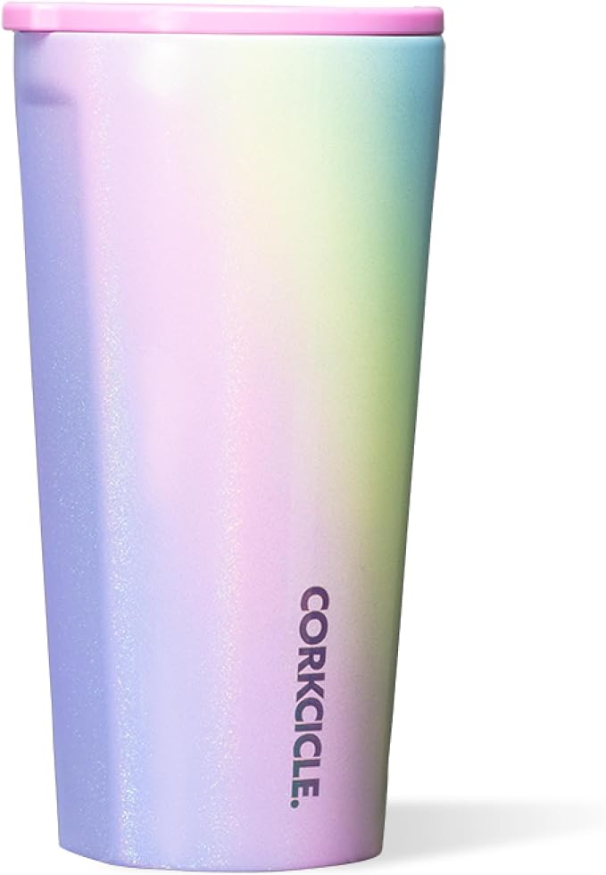 Corkcicle Classic Tumbler - Keeps Drinks Cold for 9 Hours & Hot for 3 - Triple-Insulated Stainless Steel - Holiday Tumbler Gift - 16 oz - Rainbow Unicorn by Corkcicle