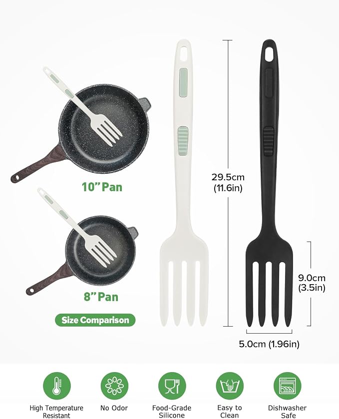 Silicone Flexible Cooking Fork, 11.6 Inch Heat Resistant, Large Non Stick - Image 2