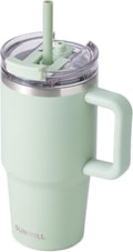 SUNWILL Travel Coffee Mug with Lid, 20 oz Tumbler with Handle and Straw Leak Proof, Stainless Steel Cup Insulated for Office & Gym, Cupholder Friendly, Powder Coated Matcha Cream by SUNWILL