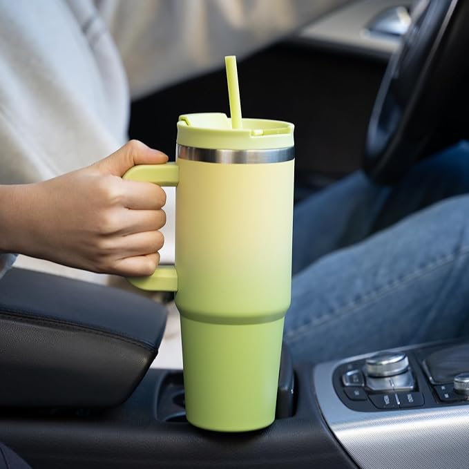 BJPKPK 40 oz Insulated Tumbler With Lid And Straw Stainless Steel Tumblers Cup With Handle For Women And Men,Blue Haze - Image 5