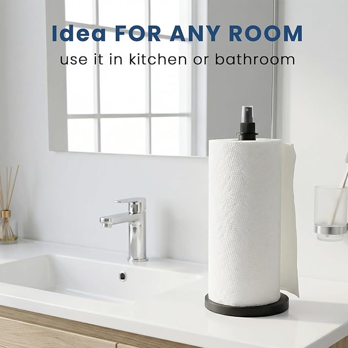 2 in 1 Paper Towel Holder with Spray Bottle, Countertop Paper Towel Holder with - Image 5