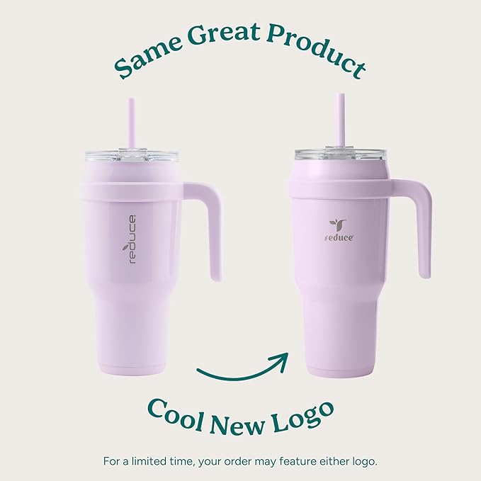 REDUCE 40 oz Stainless Steel Tumbler with Handle - Dual-Wall Vacuum Insulated Travel Mug, Sweat-Proof Lid & Reusable Straw - Keeps Drinks Cold for 24 Hrs, Fits Cupholders, Dishwasher Safe - Sangria - Image 2