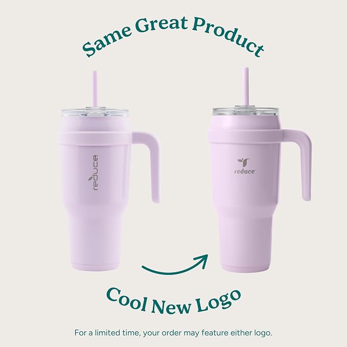Reduce 40 oz Stainless Steel Tumbler with Handle - Dual-Wall Vacuum Insulated Travel Mug, Sweat-Proof Lid & Reusable Straw - Keeps Drinks Cold for 24 Hrs, Fits Cupholders, Dishwasher Safe -Pina Colada - Image 2