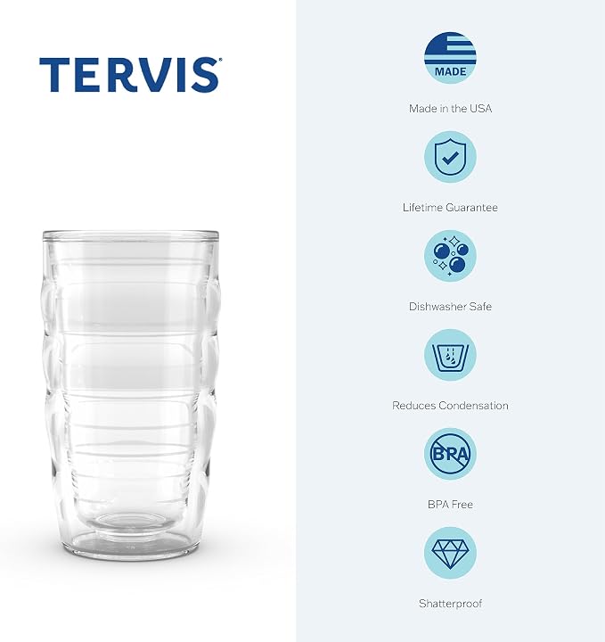 Tervis Clear & Colorful Tabletop 10oz Made in USA Double Walled Insulated Tumbler Travel Cup Keeps Drinks Cold & Hot, 10oz - 4pk, Clear - Image 3