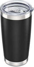 20 oz Tumbler with Lid Stainless Steel Double Wall Vacuum Insulated Tumblers Powder Coated Cups Travel Mug Keep Drinks Cold and Hot, Black by Orebigo