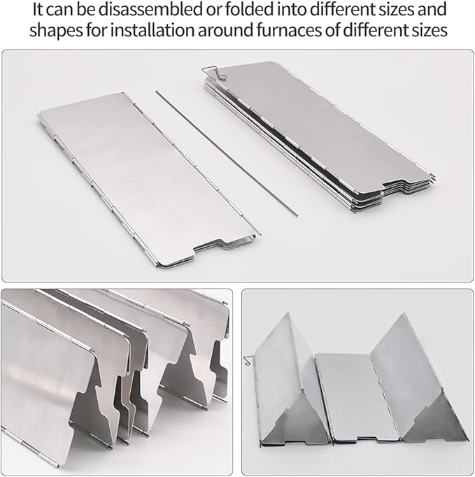 10 Plates Stove Windscreen, Aluminum Stove Windshield - Image 4