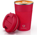 CS COSDDI 12 oz Stainless Steel Vacuum Insulated Tumbler - Coffee Travel Mug Spill Proof with Lid - coffee Cup for Keep Hot/Ice Coffee,Tea and Beer (Red) by CSCOSSDI