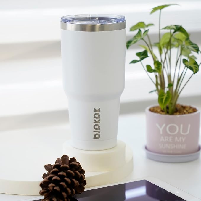 BJPKPK 30oz White Stainless Steel Tumbler With Lid And Straw Reusable Insulated Coffee Travel Thermal Tumblers Cup - Image 4