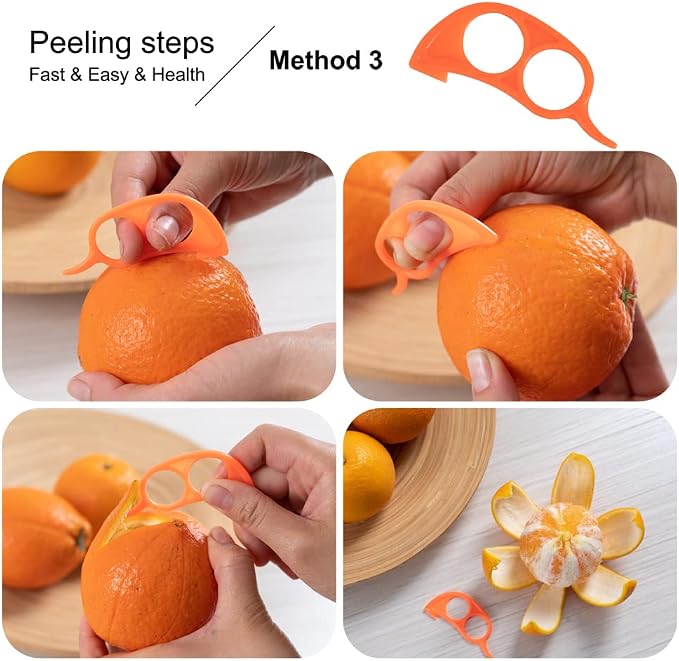 Soft Home Premium Plastic Orange Peeler Lemon Citrus Peel Cutter Vegetable - Image 5