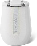 BrüMate Uncork'd 14oz 100% Leakproof Insulated Wine Tumbler | Locking Lid | Insulated Stainless Steel Wine Glass | Perfect For Travel & Outdoors | BPA-Free (Glitter White) by Br%C3%BCMate