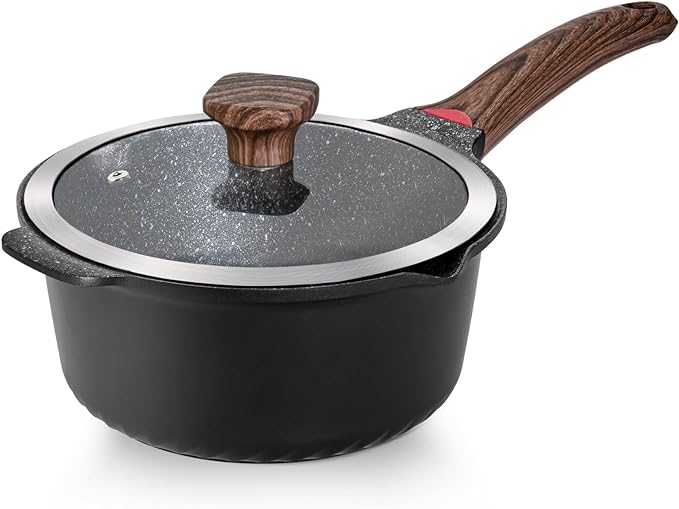 VINCHEF Nonstick Stockpot With Lid 4 Quart, Large Saucepan with Stay Cool Handle by VINCHEFMeetBetterLife
