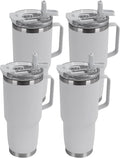 HASLE OUTFITTERS 30oz Tumbler Bulk with Handle, Insulated Travel Coffee Mug Set with Handle Leak-Proof Double Wall Stainless Steel Vacuum Tumblers Pack Metal Cup for Hot and Cold Drink by HASLEOUTFITTERS