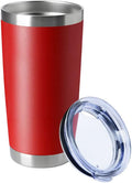 HASLE OUTFITTERS 20oz Tumblers Stainless Steel Mugs with Lid Double Wall Vacuum Insulated Coffee Cups for Cold & Hot Drinks (20oz-Red, 1 Pack) by HASLEOUTFITTERS