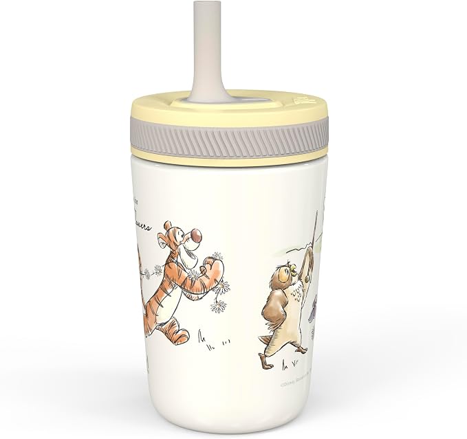 Zak Designs Disney Winnie the Pooh Kelso Toddler Cups For Travel or At Home, 12oz Vacuum Insulated Stainless Steel Sippy Cup With Leak-Proof Design is Perfect For Kids (Winnie the Pooh & Friends) - Image 4