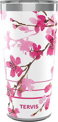 Tervis Traveler Sakura Japanese Cherry Blossom Triple Insulated Tumbler Travel Cup Keeps Drinks Cold & Hot, 20oz, Stainless Steel by TervisTumblerCompany