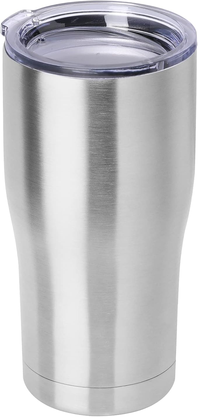 DOMICARE 20oz Tumbler with Lid Stainless Steel Tumblers Bulk, Double Wall Vacuum Insulated Coffee Travel Mug, 1 Count (Pack of 1) Stainless Steel by VisittheDOMICARE