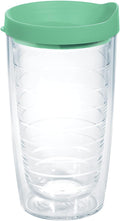Tervis Clear & Colorful Lidded Made in USA Double Walled Insulated Tumbler Travel Cup Keeps Drinks Cold & Hot, 16oz, Mangrove Green Lid by TervisTumblerCompany