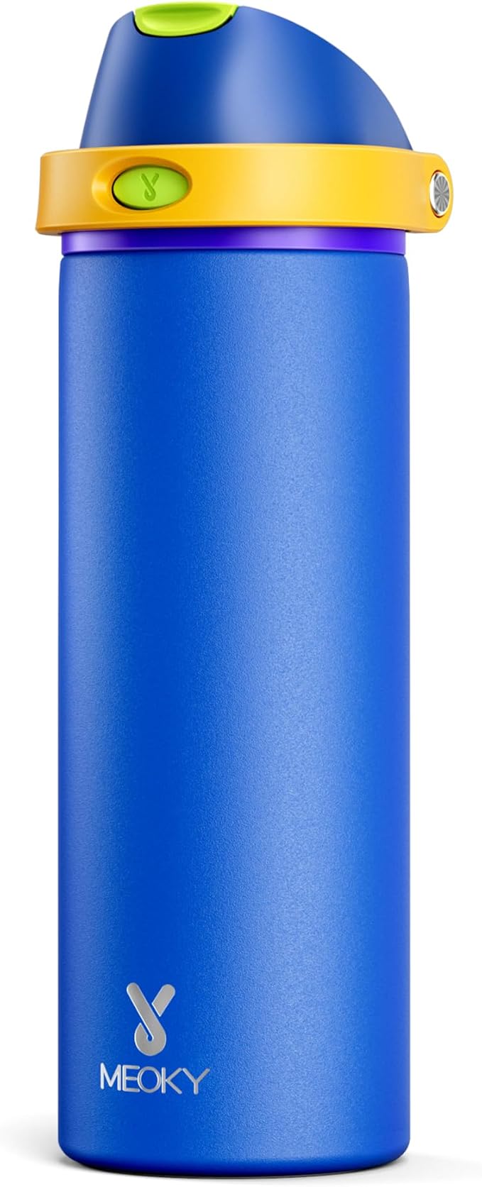 24 oz Insulated Water Bottle for Men: Meoky Stainless Steel Water Bottle with 2-in-1 Straw and Spout Lid - Leak Proof, Cold for 24 Hours, Fits in Car Cup Holder, BPA-Free for Sports Travel, Sapphire by MEOKY